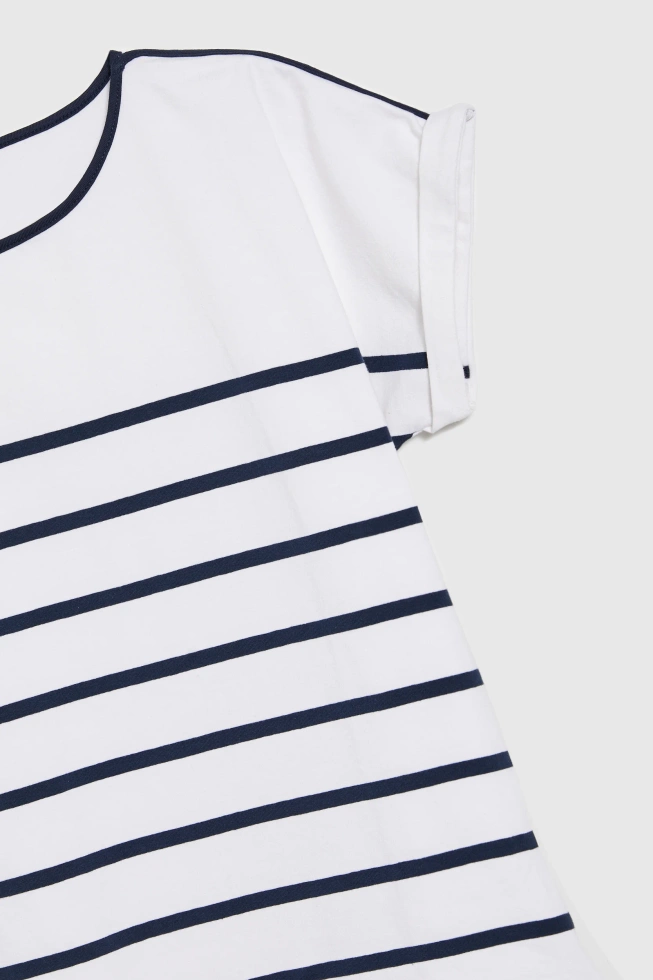 Bawełniana bluzka w paski granatowa