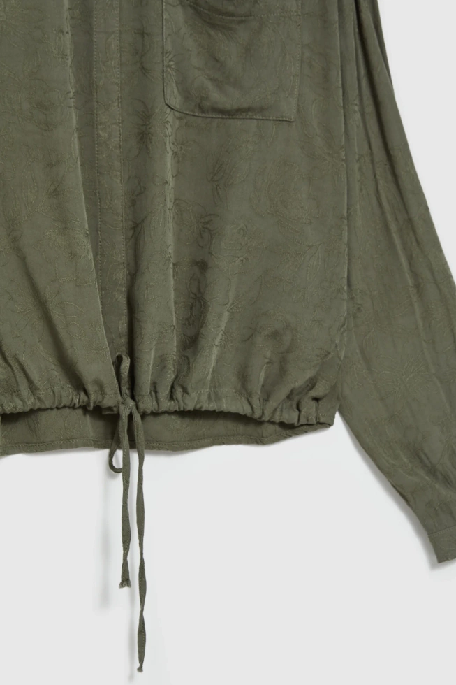 Koszula z wiskozy oliwkowa