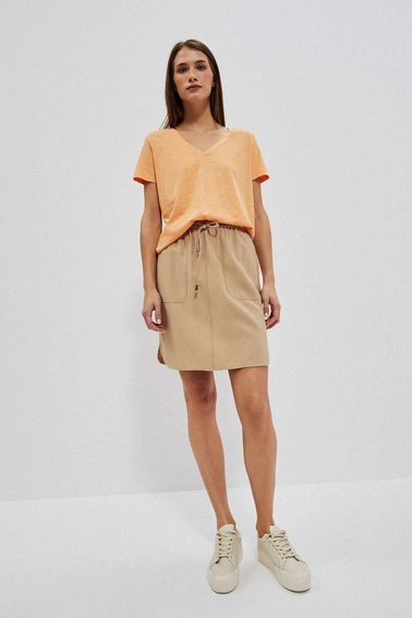 Bawełniana bluzka z dekoltem w serek 