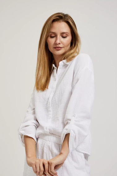 Bawełniana koszula zapinana na guziki biała