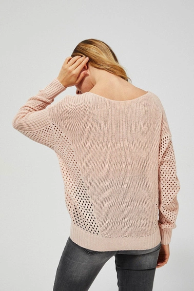 Sweter oversize z ażurowym wzorem