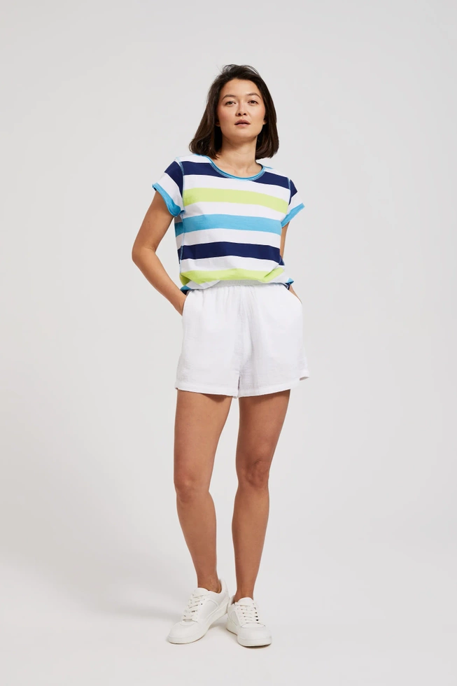 Bluzka w paski turkusowa