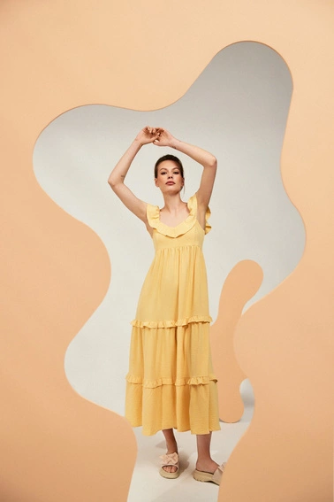 Sukienka maxi waniliowy