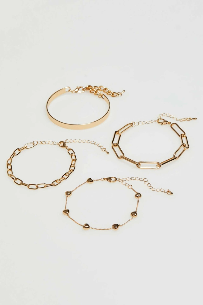 Bransoletki w złotym kolorze z regulowaną długością