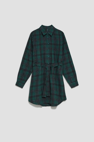 Koszula w kratę szmaragdowa