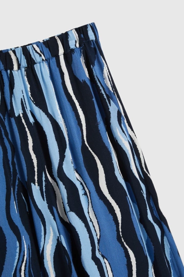 Wzorzyste spodnie kuloty niebieskie