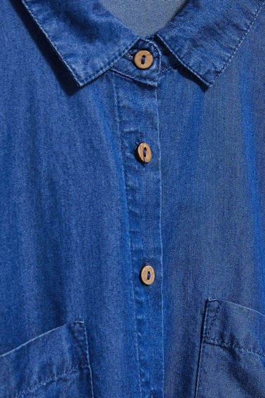 Koszula lyocell ciemnoniebieska