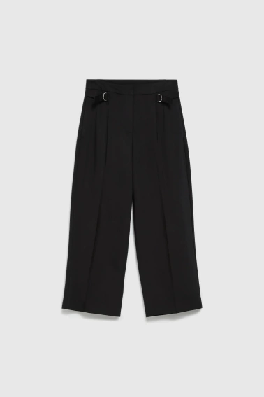 Spodnie z wysokim stanem o długości 7/8 czarne