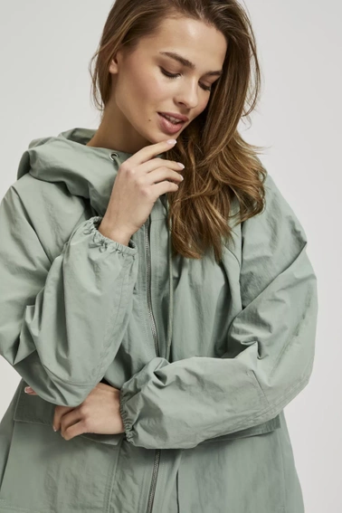 Wodoodporna kurtka z kapturem oliwkowa