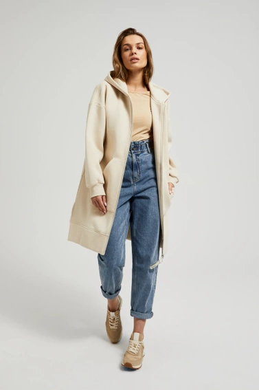 Bluza oversize z kapturem beżowa