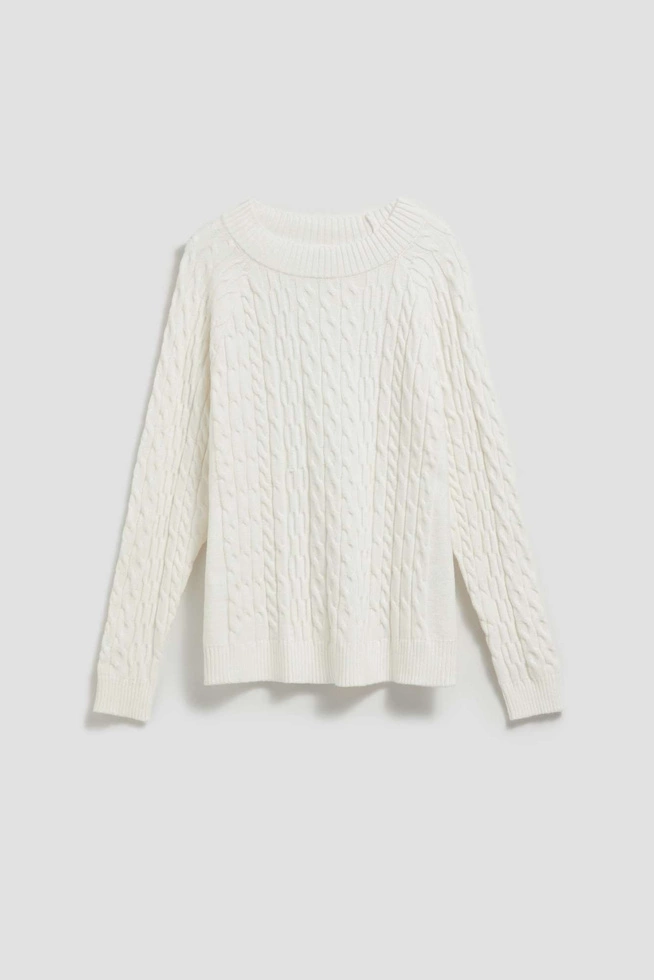 Sweter z ozdobnym splotem