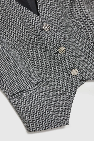 Elegancka kamizelka z guzikami w kolorze srebrnym szara