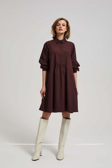 Koszulowa sukienka brązowa