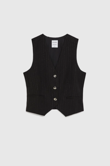 Kamizelka z ozdobnymi guzikami czarna