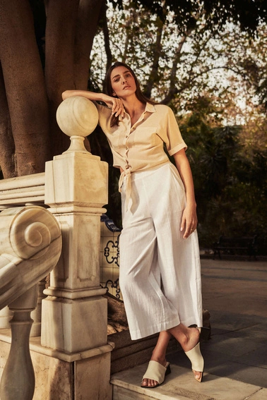 Bawełniane spodnie kuloty