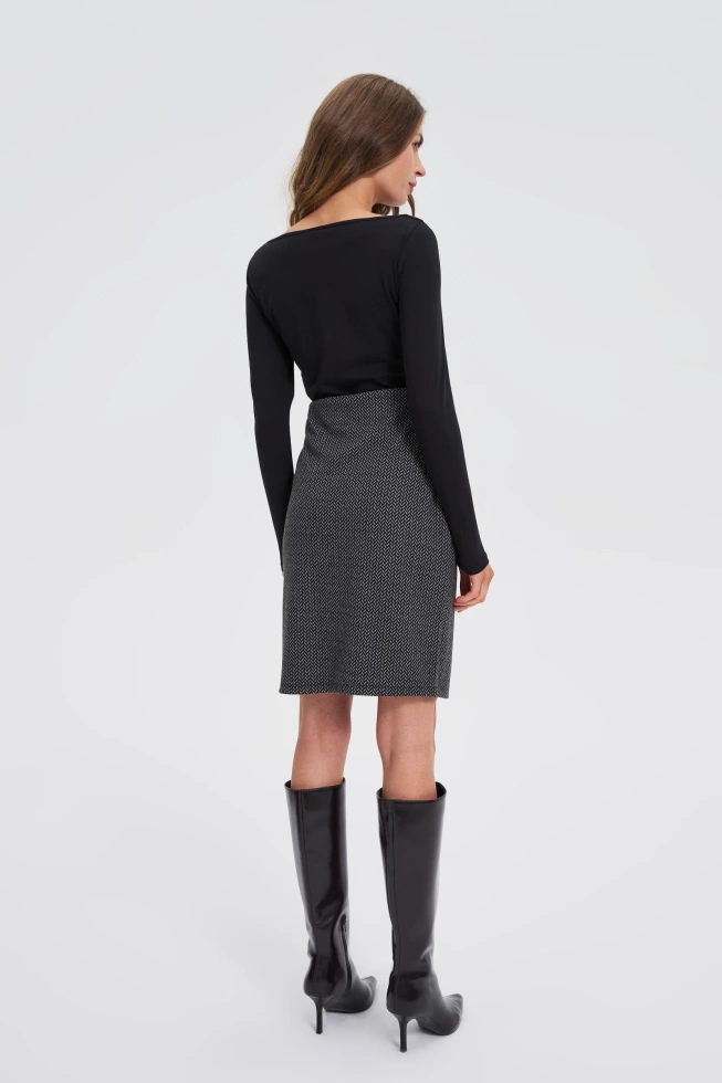 Ołókowa spódnica grafitowa