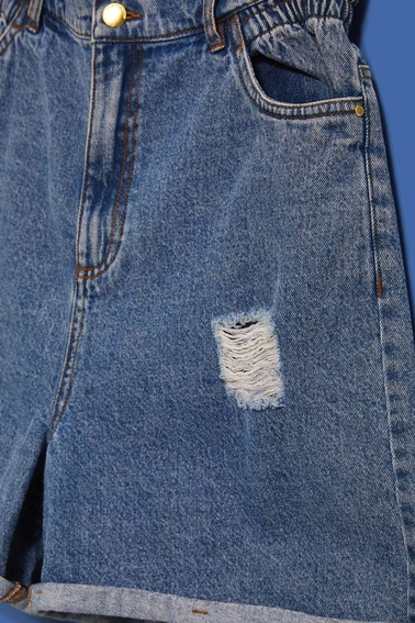 Szorty z przetarciami niebieskie