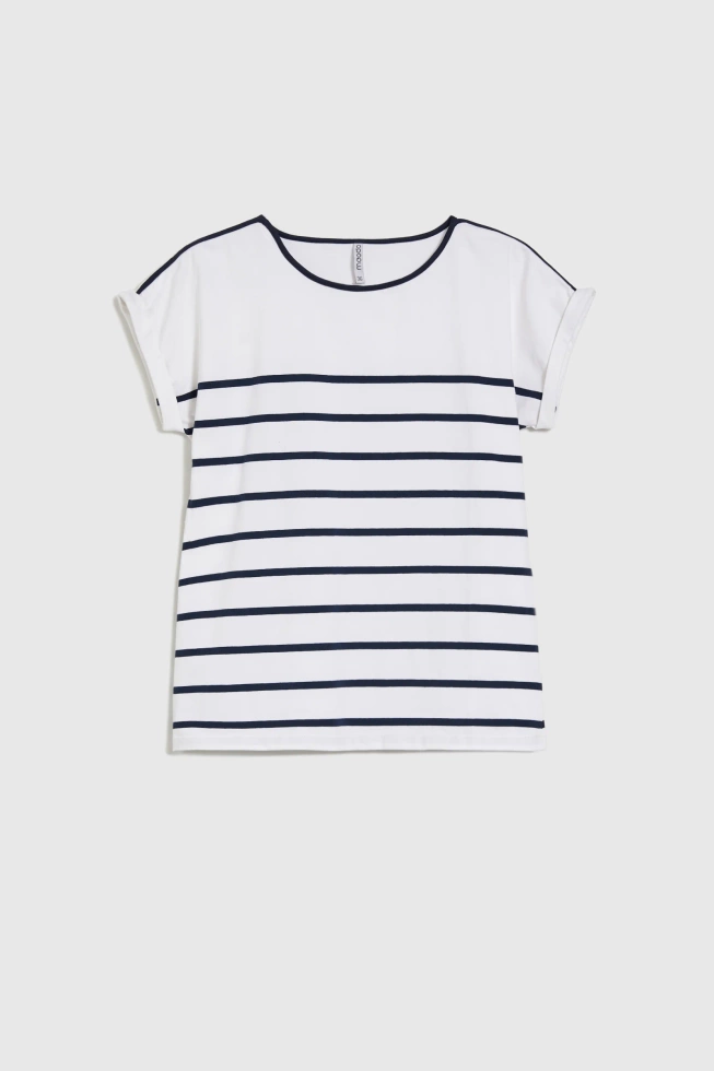 Bawełniana bluzka w paski granatowa