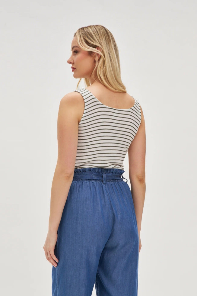 Top w paski biały