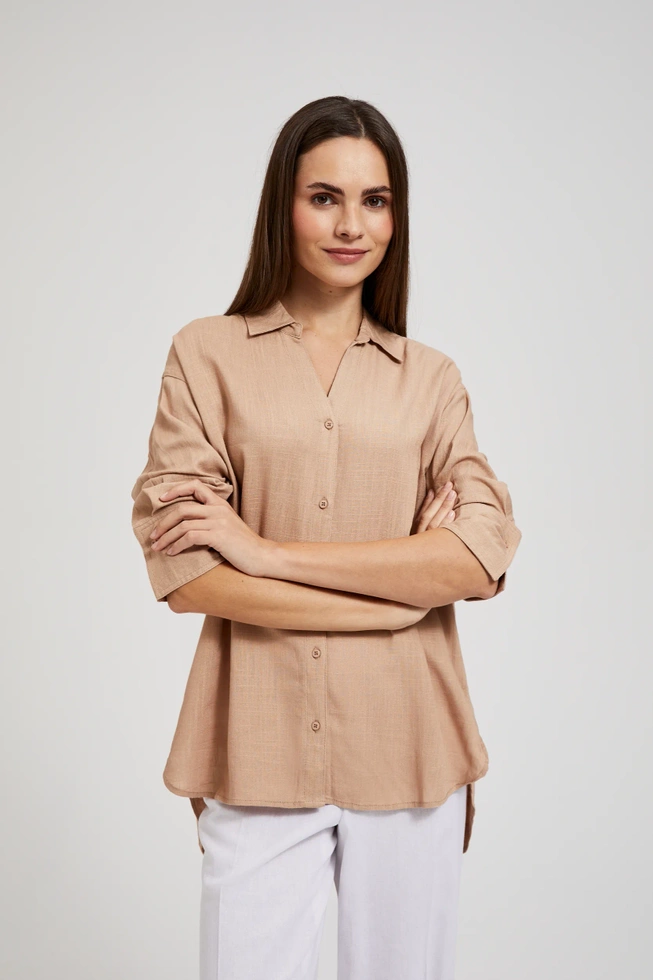 Lniana koszula beżowa