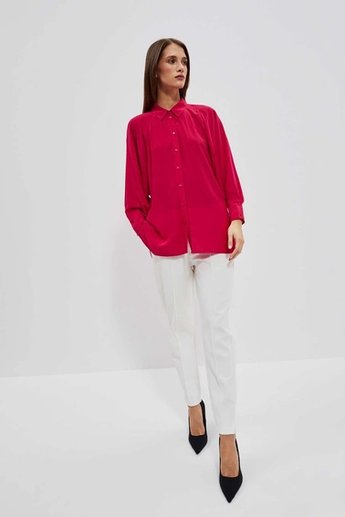 Koszula z bufiastymi rękawami czerwona