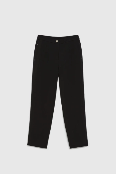 Gładkie spodnie czarne