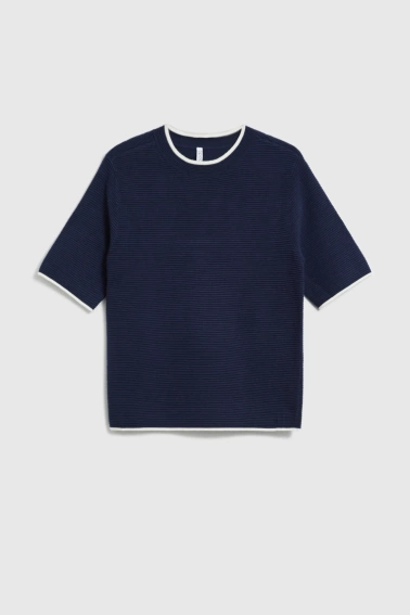 Sweter z krótkimi rękawami granatowy