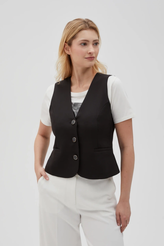Garniturowa kamizelka czarna