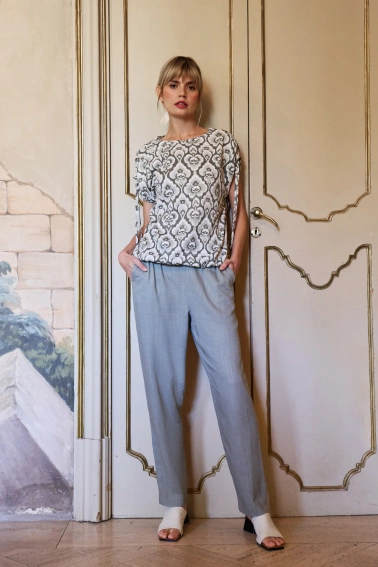 Bluzka z wzorem oliwkowa