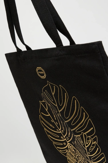 Torba shopper z nadrukiem czarna