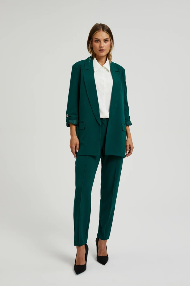 Marynarka z rękawami 3/4 zielona