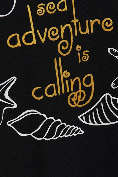 Bawełniany t-shirt z nadrukiem czarny