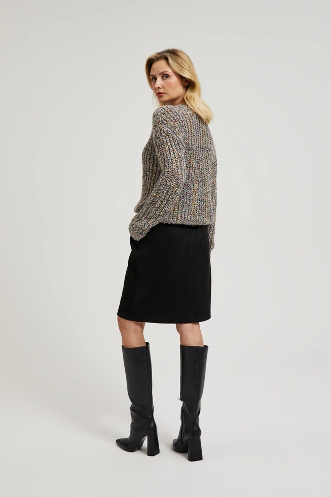 Spódnica z wiązaniem i kieszeniami czarna