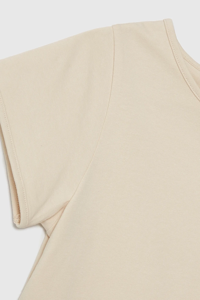 Dopasowany t-shirt beżowy