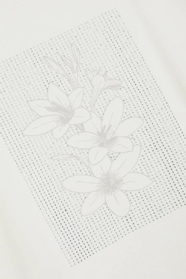 Bawełniana bluzka z nadrukiem biała