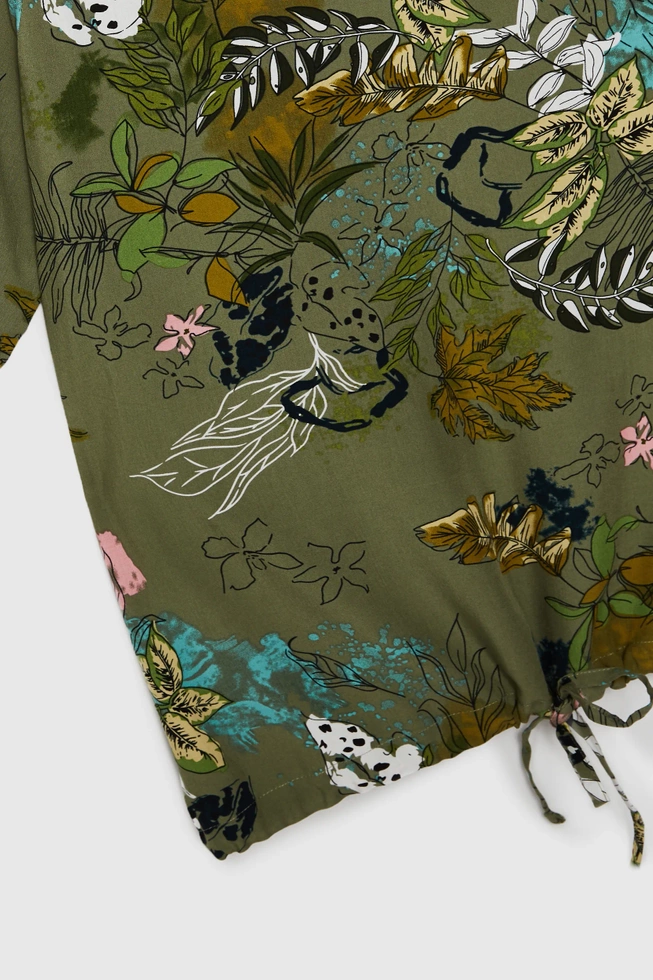 Oliwkowa koszula wiskozowa