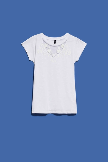 Bluzka z ażurowym dekoltem 