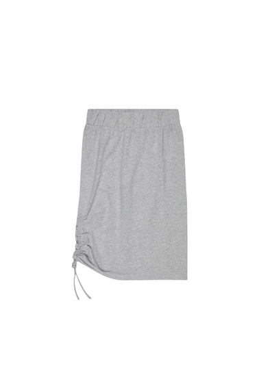 Gładka spódnica ze ściągaczem szara
