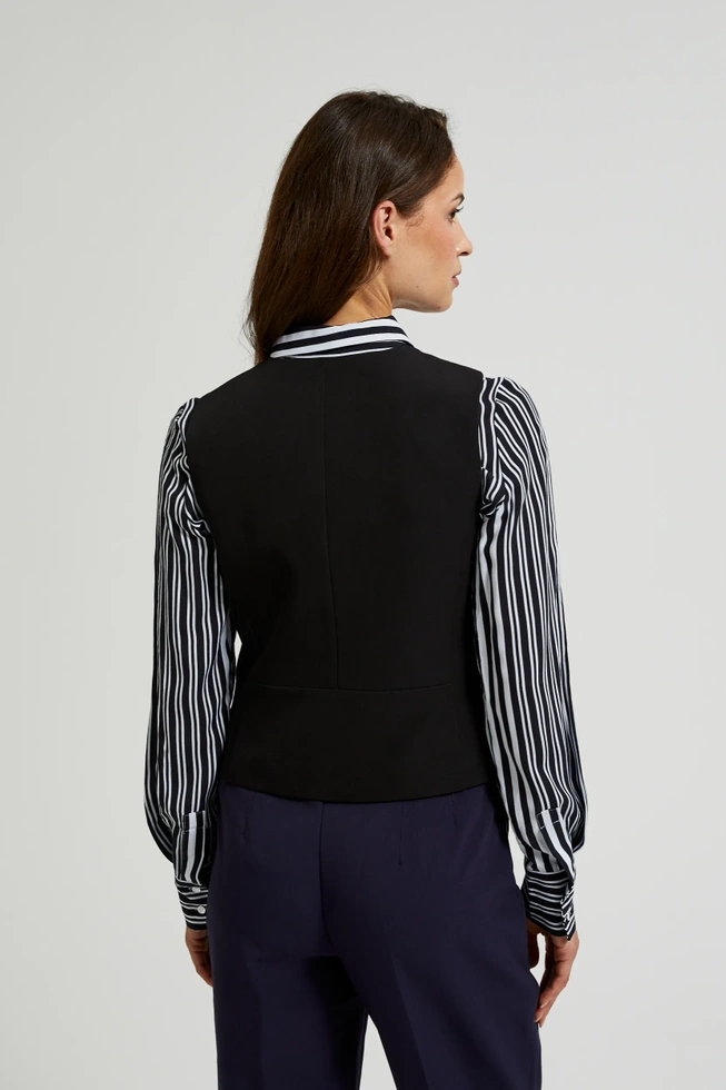 Kamizelka z ozdobnymi guzikami czarna