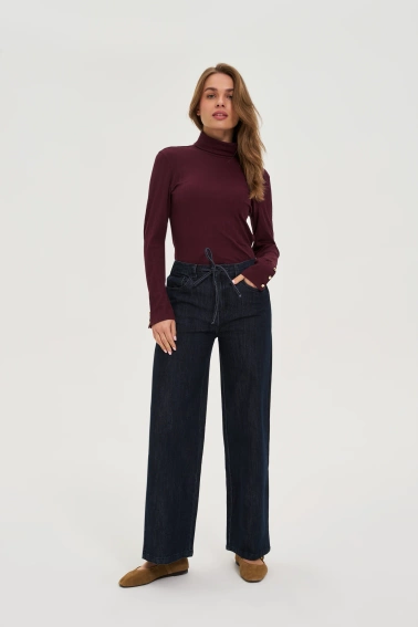 Bawełniany golf burgundowy