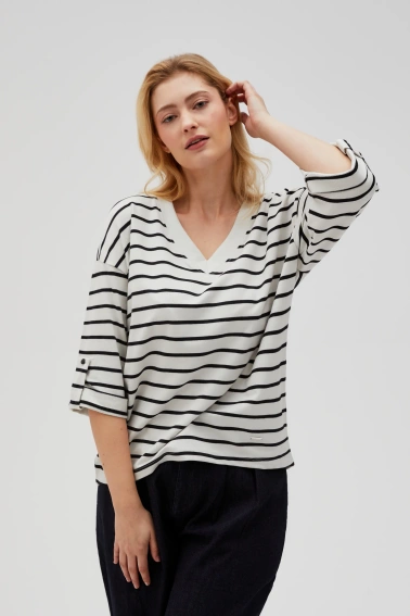 Bluza oversize w paski biało-czarna