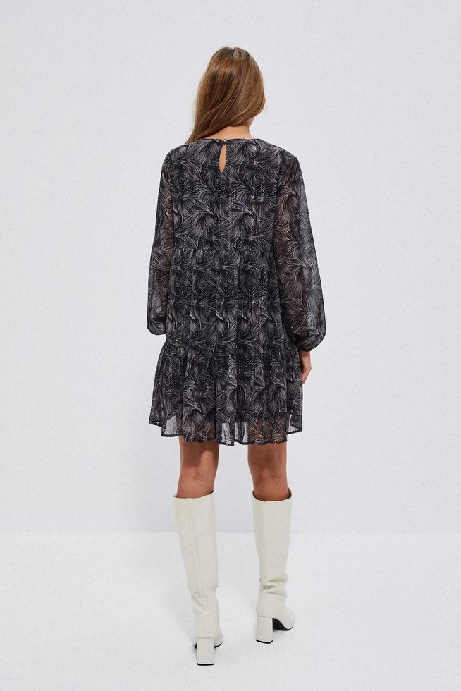 Sukienka z printem i metaliczną nitką