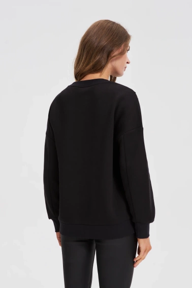 Bluza z aplikacją czarna 