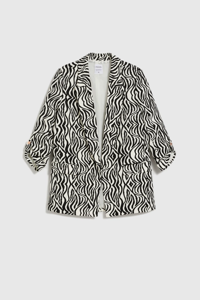 Wzorzysta marynarka beżowa