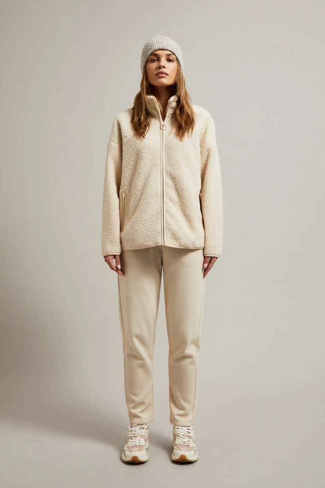 Bluza zapinana na zamek beżowa