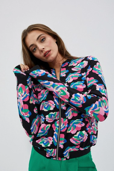 Bomberka z printem czarna