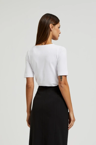 Bluzka ozdobiona koralikami biała