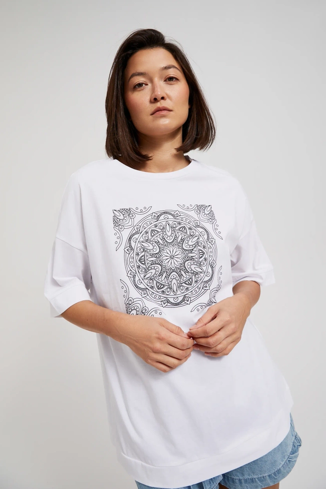 Bluzka z nadrukiem biała