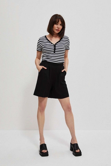 Bawełniana bluzka w paski czarna