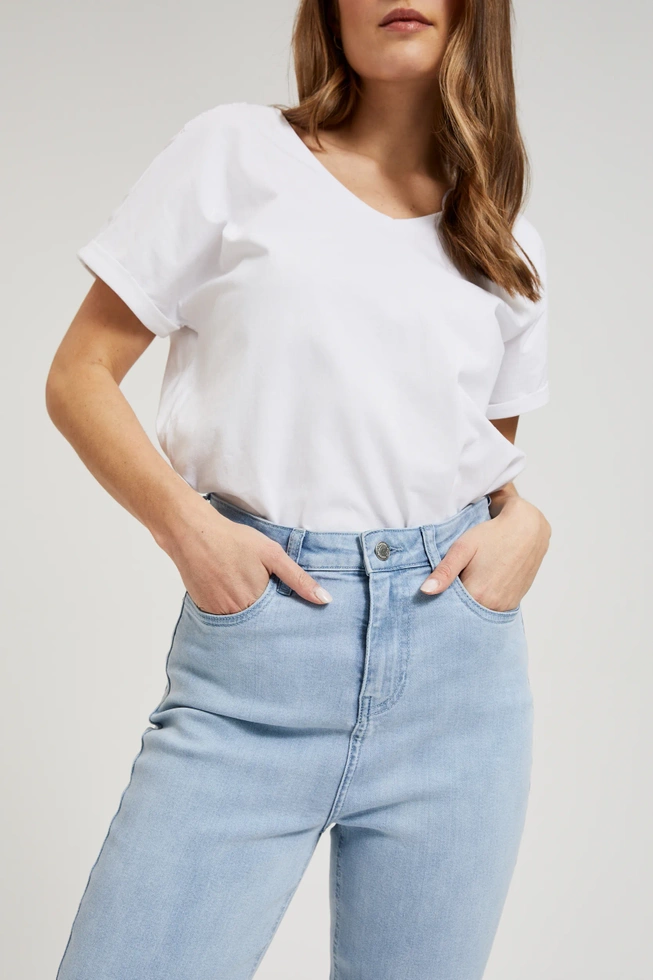 Jeansy z prostą nogawką niebieskie bawełniane